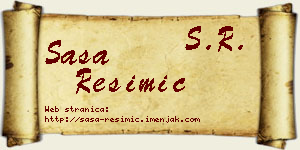 Saša Resimić vizit kartica